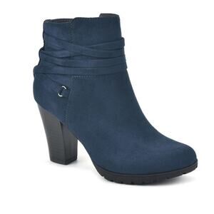 White Mountain Women's Spade Heeled Booties Midnight Size 8.5